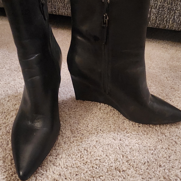 Sanctuary Black Ankle Wedge Booties - Picture 2 of 6